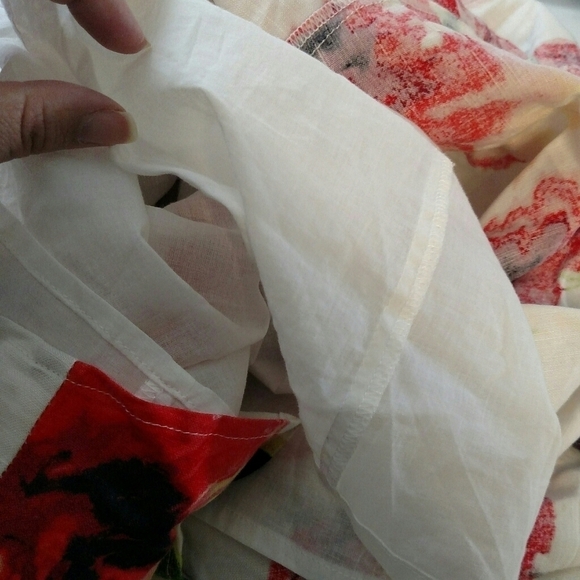 Context Abstract Floral Linen Blend Midi Dress - Picture 6 of 8